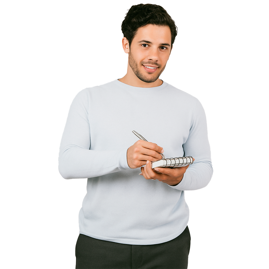 Homme avec carnet